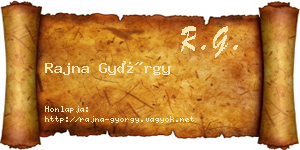 Rajna György névjegykártya